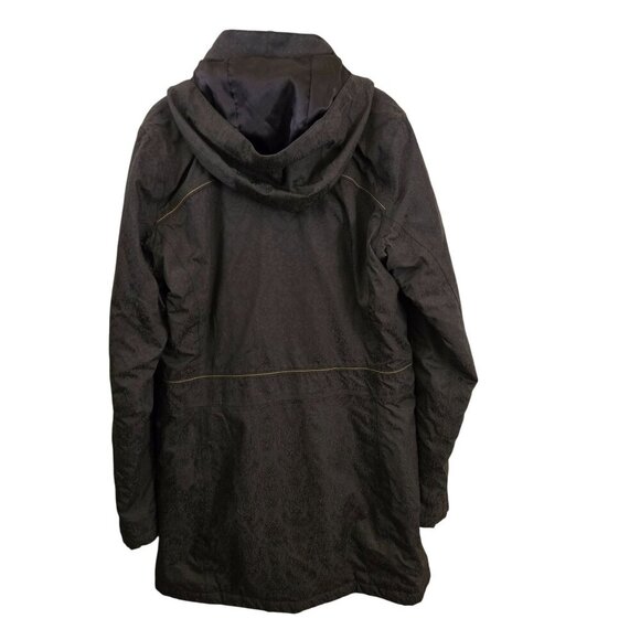 Helly Hansen Brown Tone On Tone Pattern Removable Hood Full Zip Jacket Size M - Picture 2 of 11